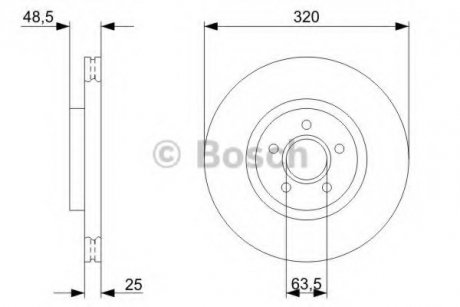 Тормозной диск 0 986 479 C75 BOSCH 0986479C75