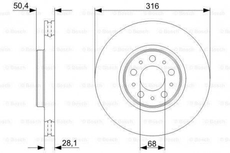 Диск тормозной BOSCH 0986479C85 (фото 1)