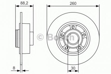 Тормозной диск 0 986 479 C88 BOSCH 0986479C88 (фото 1)