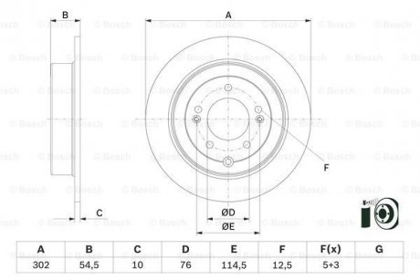 ДИСК тормозной задний COMPOUND BOSCH 0 986 479 E45 (фото 1)