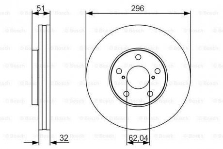 Тормозной диск LEXUS GS300/GS430/SC430 F'3,0-4,3'97-10 - кратн. 1 шт BOSCH 0986479R20