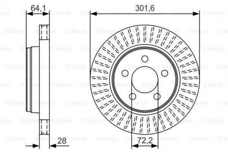 Диск гальмівний DODGE Nitro F'2,8-4,006-11 BOSCH 0986479U04