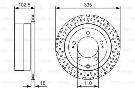 Гальмівний диск TOYOTA Land Cruiser J6/J7/J10 \'\'R \'\'98-07 PR2 BOSCH 0986479U32