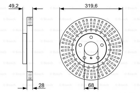 Гальмівний диск INFINITI/NISSAN FX35/FX/Maxima \'\'F \'\'3,5-4,5 \'\'02-08 BOSCH 0986479V60