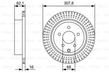 Диск тормозной INFINITI/NISSAN FX/M/Q70/Q50/JX/QX60/QX70/FX35/Murano/Pathfinder R 3,5-4,5 08- BOSCH 0986479W11 (фото 1)