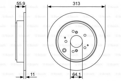 Диск тормозной ACURA/HONDA MDX/MR-V/Pilot R 3,5 05>> BOSCH 0986479W23