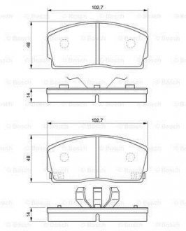 Тормозные колодки, дисковый тормоз (набор) BOSCH 0986493390