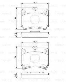 Тормозные колодки, дисковый тормоз (набор) BOSCH 0986493550 (фото 1)