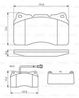 Тормозные колодки, дисковый тормоз (набор) BOSCH 0986494069