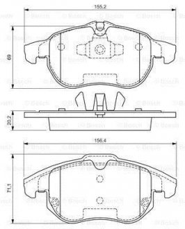 Тормозные колодки, дисковые. BOSCH 0986494073