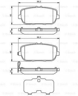 Тормозные колодки, дисковый тормоз (набор) BOSCH 0986494190 (фото 1)