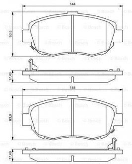 Комплект тормозных колодок, дисковый тормоз BOSCH 0 986 494 211