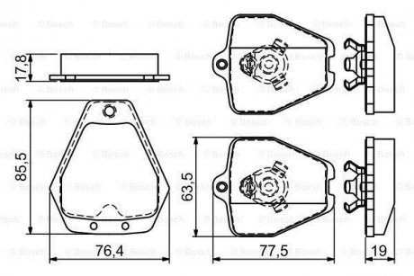 Тормозные колодки, дисковый тормоз (набор) BOSCH 0986494215 (фото 1)