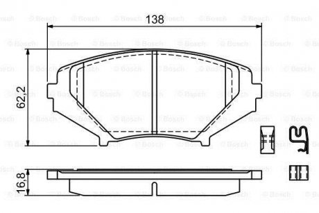 Тормозные колодки, дисковый тормоз (набор) BOSCH 0986494220