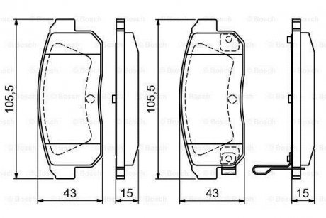 Тормозные колодки, дисковый тормоз (набор) BOSCH 0986494223