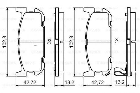 Тормозные колодки, дисковый тормоз (набор) BOSCH 0986494226