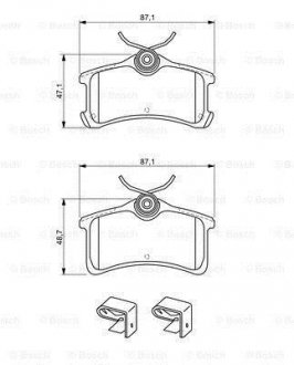 Комплект тормозных колодок, дисковый тормоз BOSCH 0 986 494 274 (фото 1)