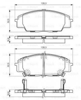 Тормозные колодки, дисковый тормоз (набор) BOSCH 0986494311