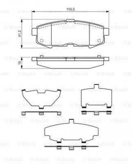 Тормозные колодки, дисковый тормоз (набор) BOSCH 0986494319 (фото 1)