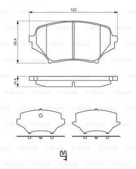 Гальмівні колодки, дискове гальмо (набір) BOSCH 0986494322