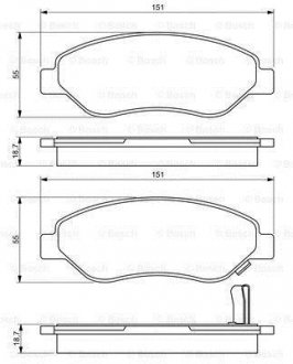 Тормозные колодки, дисковый тормоз (набор) BOSCH 0986494345 (фото 1)