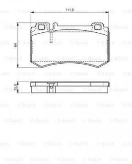 Тормозные колодки, дисковый тормоз (набор) BOSCH 0986494356 (фото 1)