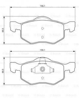 Тормозные колодки, дисковый тормоз (набор) BOSCH 0986494361 (фото 1)