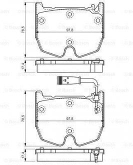 Тормозные колодки, дисковый тормоз (набор) BOSCH 0986494364