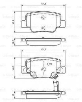 Гальмівні колодки, дискові BOSCH 0 986 494 404 (фото 1)