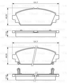 Тормозные колодки, дисковый тормоз (набор) BOSCH 0986494414 (фото 1)