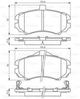 Тормозные колодки, дисковый тормоз (набор) BOSCH 0986494426