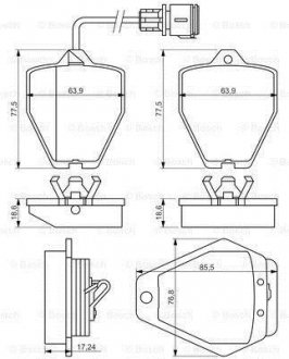 Комплект тормозных колодок, дисковый тормоз BOSCH 0 986 494 436