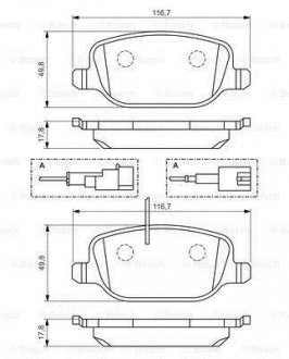 Комплект тормозных колодок, дисковый тормоз 0 986 494 466 BOSCH 0986494466 (фото 1)