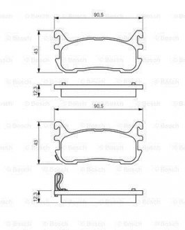 Тормозные колодки, дисковый тормоз (набор) BOSCH 0986494482