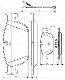 Комплект тормозных колодок, дисковый тормоз BOSCH 0 986 494 526