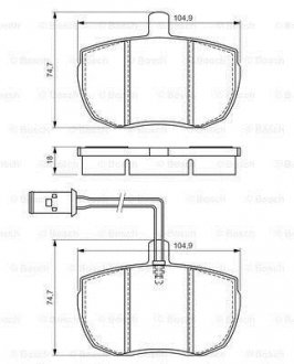 Гальмівні колодки, дискові BOSCH 0986494535 (фото 1)