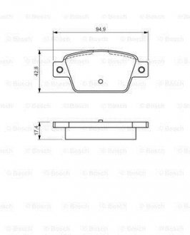 Комплект тормозных колодок, дисковый тормоз BOSCH 0 986 494 536