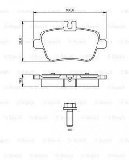 Комплект тормозных колодок, дисковый тормоз BOSCH 0 986 494 664 (фото 1)