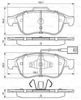 Гальмівні колодки, дискові BOSCH 0986494680