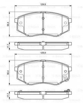 ГАЛЬМІВНІ КОЛОДКИ,ДИСКОВІ. BOSCH 0986494692 (фото 1)