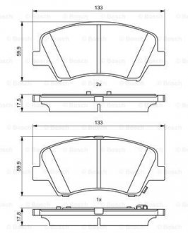 Гальмівні колодки, дискові BOSCH 0986494712 (фото 1)