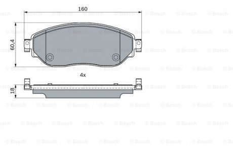 Гальмівні колодки, дискові BOSCH 0 986 494 741 (фото 1)