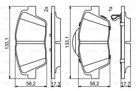 Гальмівні колодки, дискові BOSCH 0986494755 (фото 1)