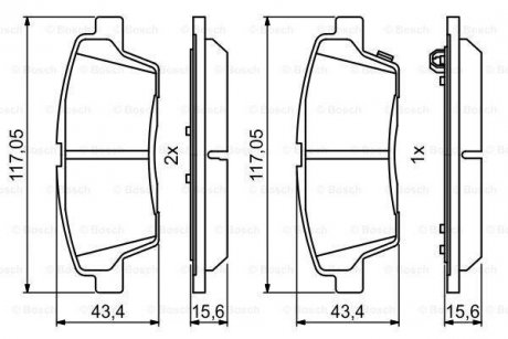 Тормозные колодки, дисковые. BOSCH 0986494766