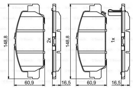 Гальмівні колодки, дискові BOSCH 0986494773