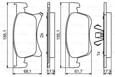 Тормозные колодки, дисковые. BOSCH 0986494823 (фото 1)