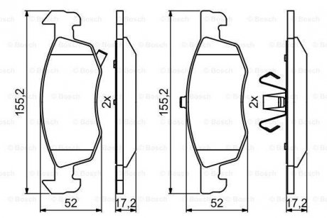 Колодки тормозные OPEL P. CORSA 1,0-1,6 14- BOSCH 0986494824 (фото 1)