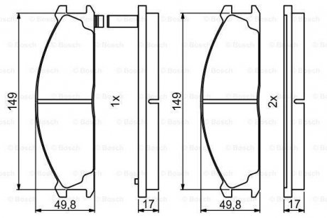 Тормозные колодки, дисковые. BOSCH 0986494848