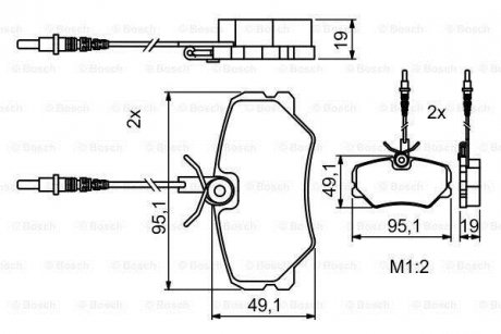 Гальмівні колодки, дискові BOSCH 0986494849 (фото 1)