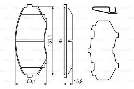 Тормозные колодки, дисковые. BOSCH 0986494855